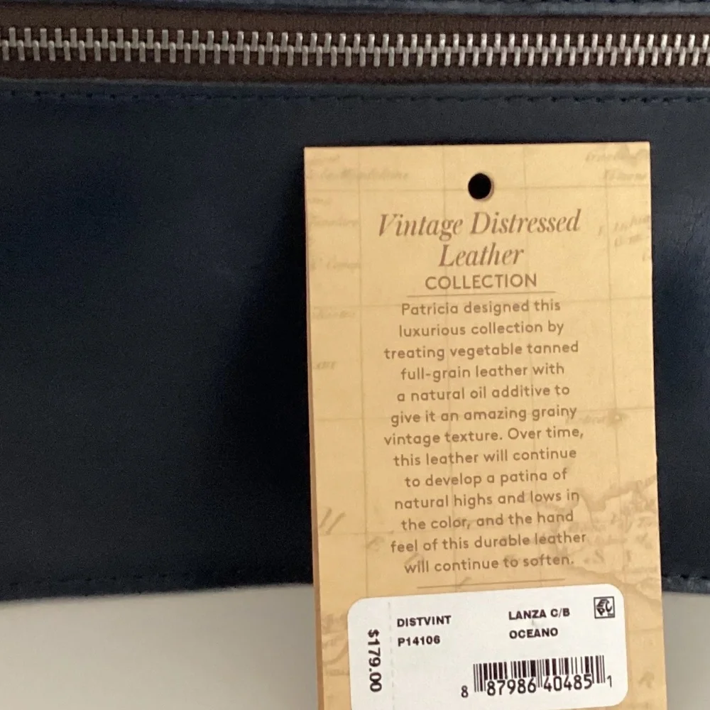 NWT PATRICIA NASH NAVY BLUE LEATHER CROSSBODY BAG PURSE